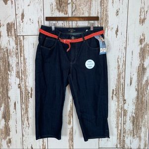 NWT Riders By Lee Mid Rise Denim Capri Jeans 14